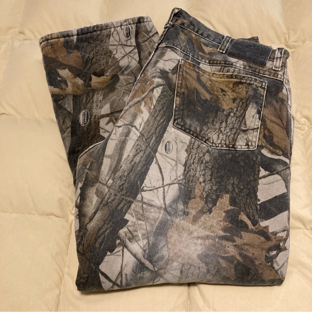 Camouflage Patterned Jean Style Pants Fully Fleece Lined